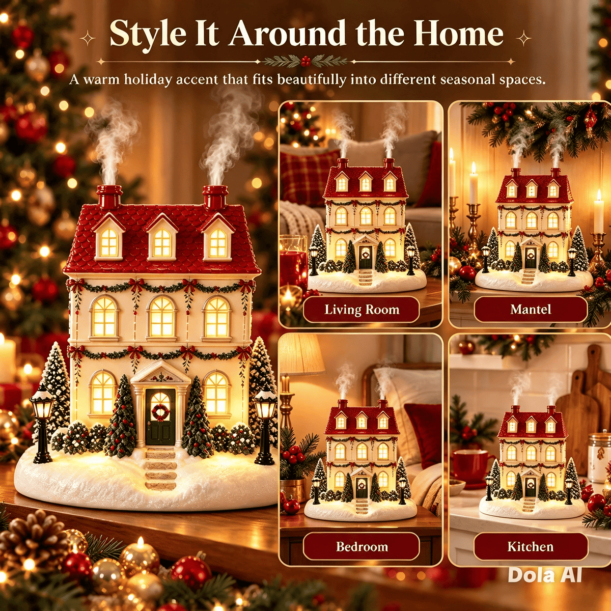 Victoria Townhouse Christmas village diffuser, second view