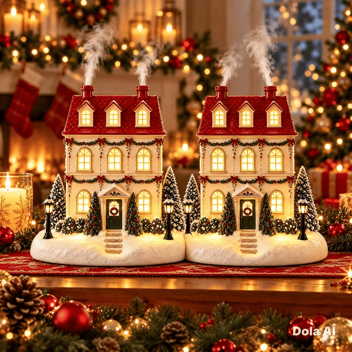 Victoria Townhouse Christmas village diffuser, fourth view