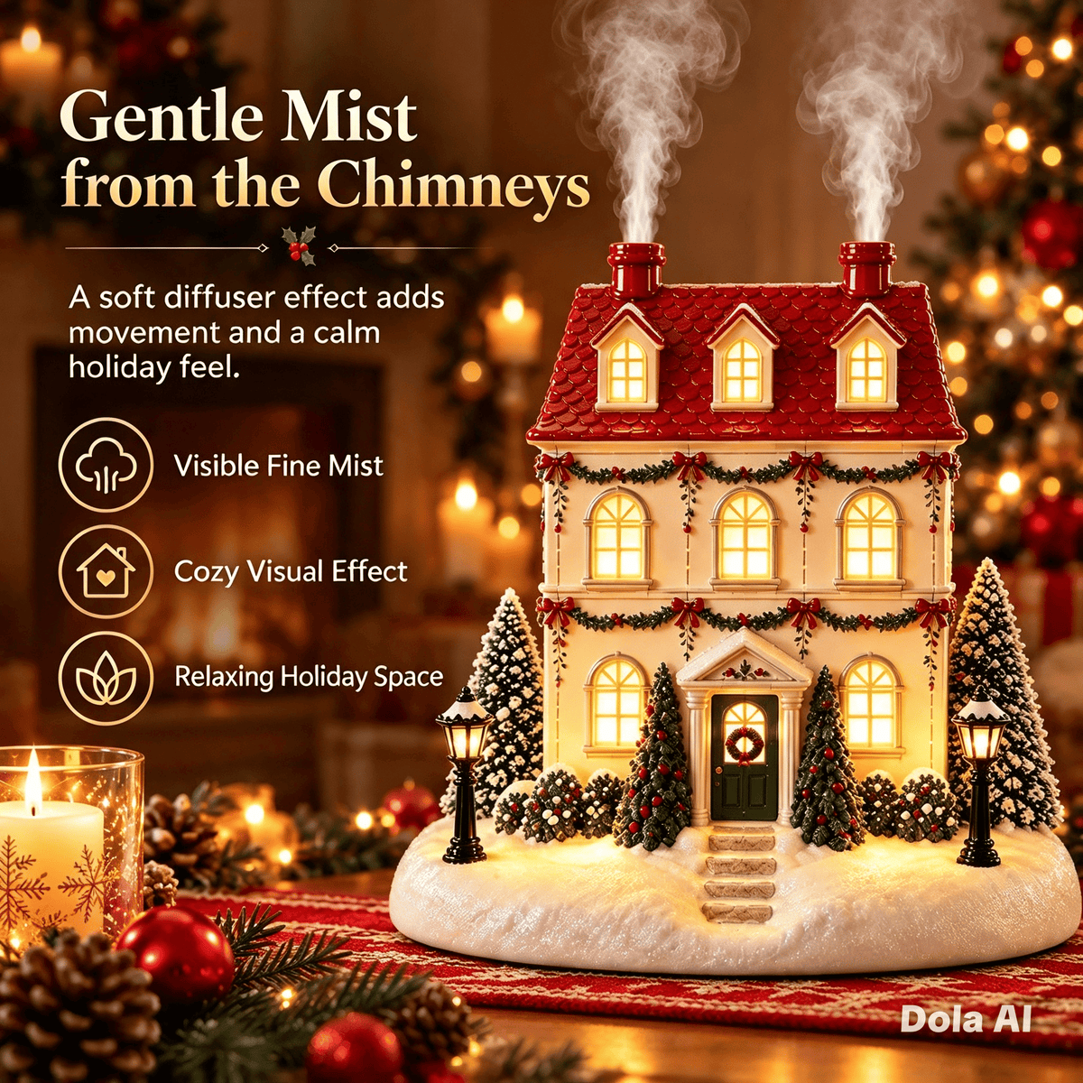 Victoria Townhouse Christmas village diffuser, fifth view
