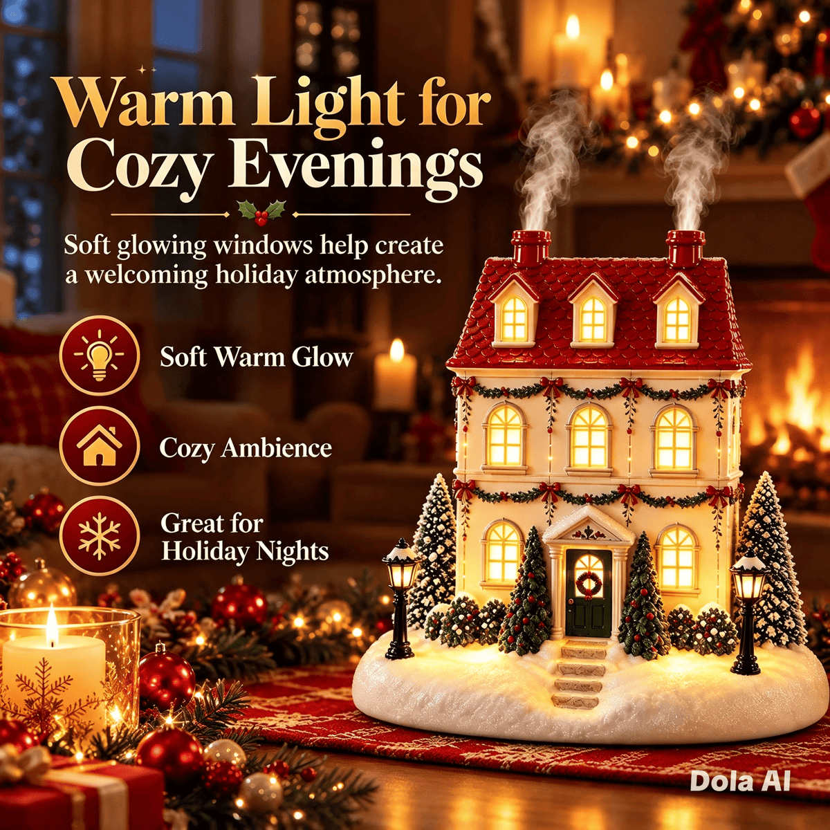 Victoria Townhouse Christmas village diffuser, sixth view